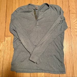 Mens Alternative Earth Henley Shirt Gray Size S